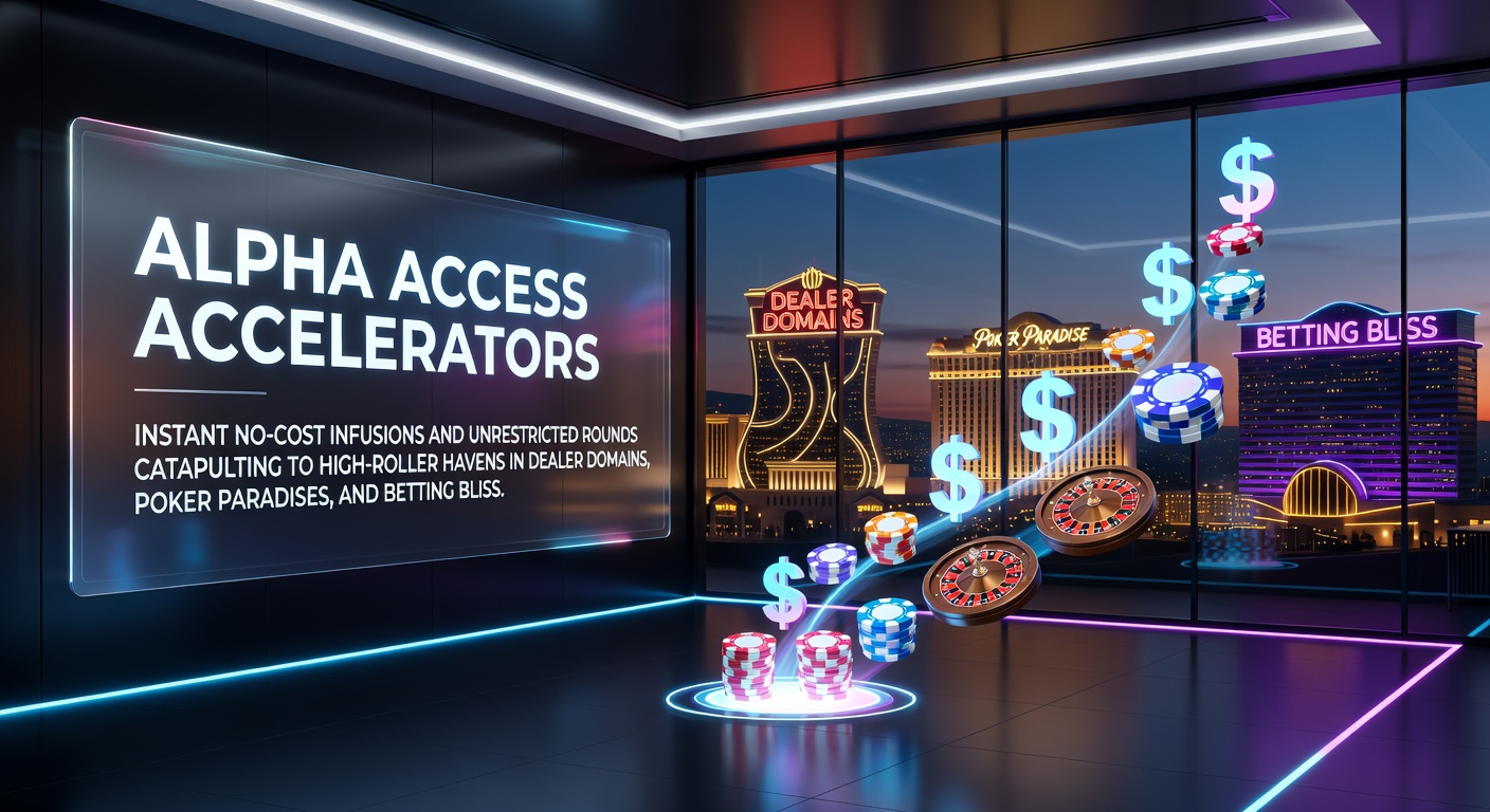 Dynamic illustration of players leaping from entry-level bonuses to VIP high-stakes tables across live dealer setups, poker rooms, and sportsbooks