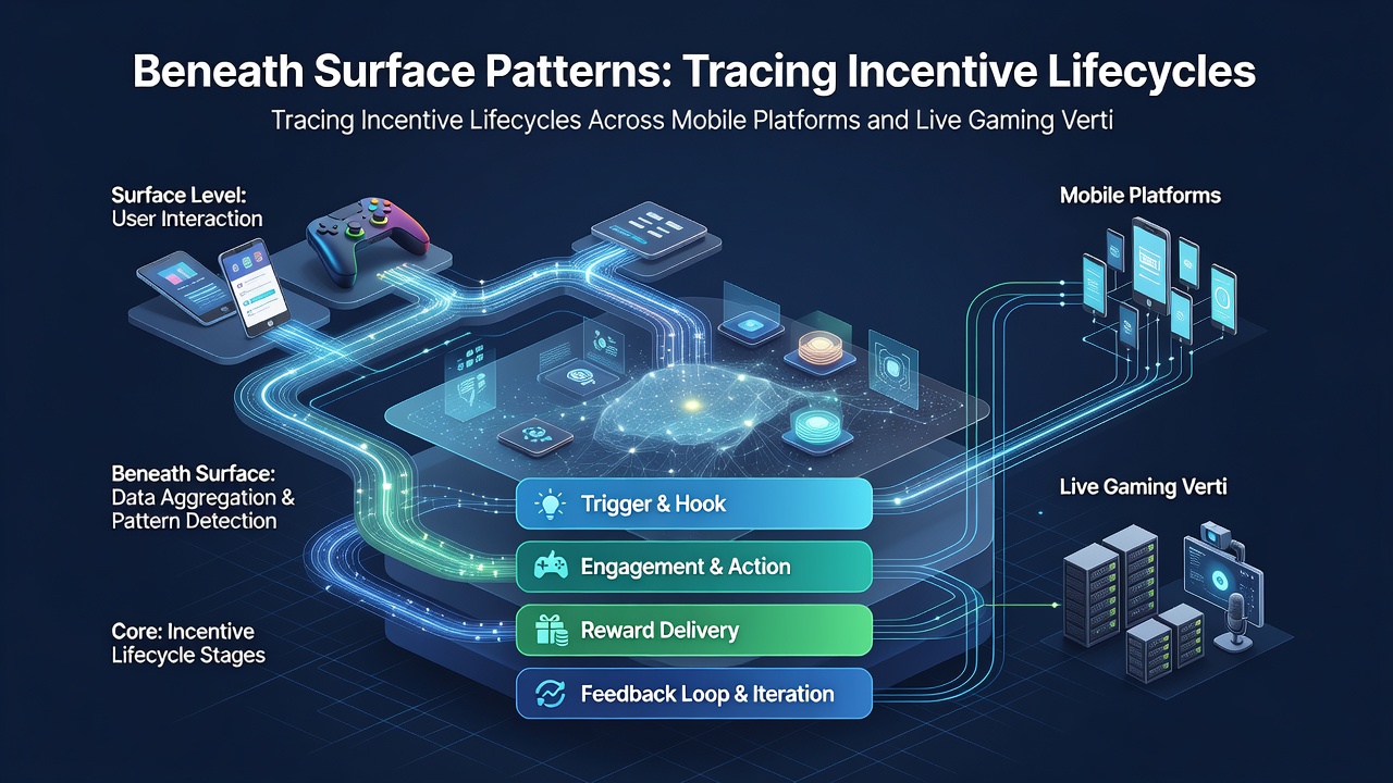 Chart illustrating retention metrics and cross-platform incentive transitions in gaming verticals