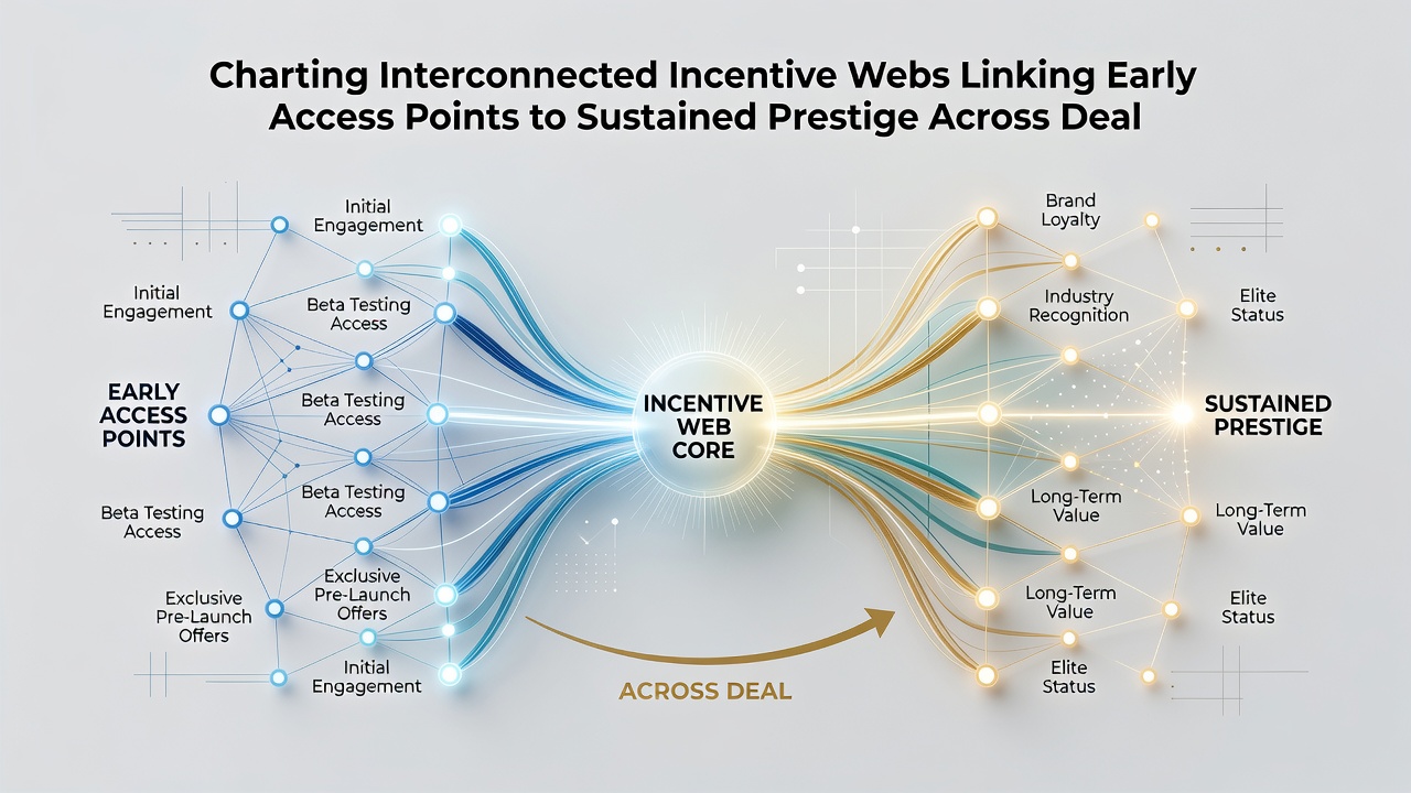 Flowchart showing progression from initial access bonuses through loyalty tiers to elite status in casino, poker, and sports betting environments