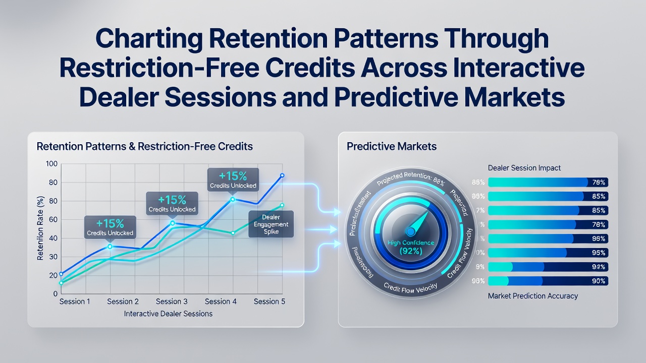 Graph displaying retention metrics for live dealer sessions supported by restriction-free credits over multiple quarters