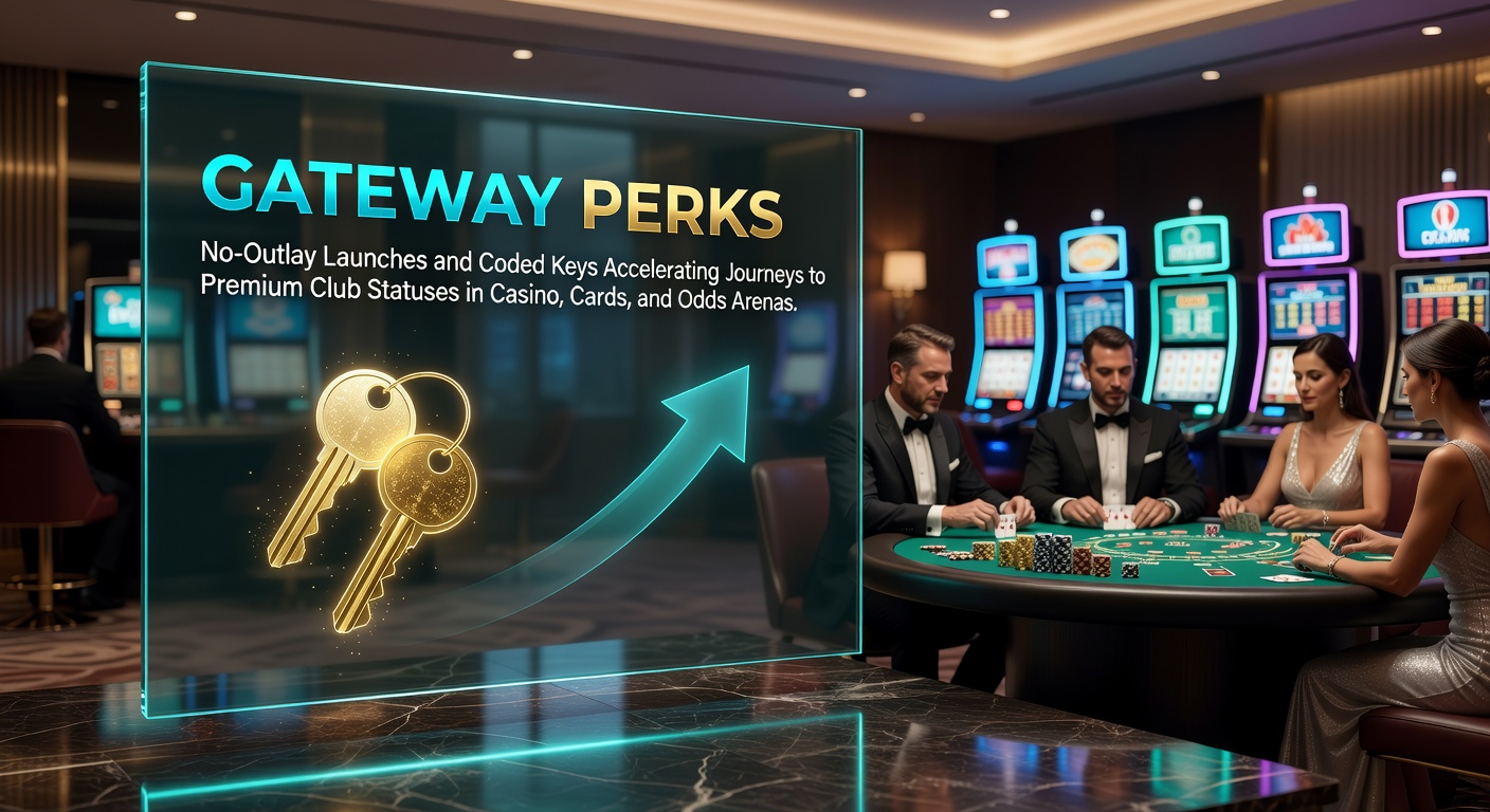 Vibrant digital gateway illustration showing no-outlay launches propelling players toward premium casino club tiers with coded keys glowing in the foreground