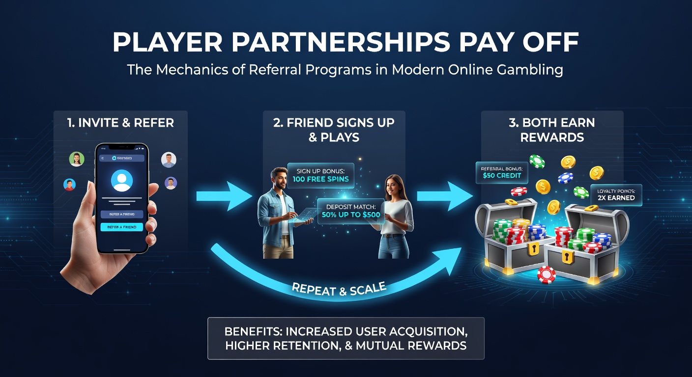 Infographic showing referral reward tiers and payout timelines in an online gambling app