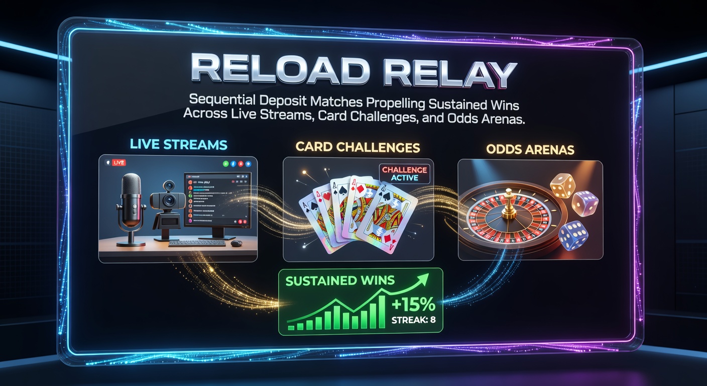 Graphic illustrating a relay race baton pass symbolizing sequential deposit matches boosting wins in live casino streams, poker tables, and sportsbook odds