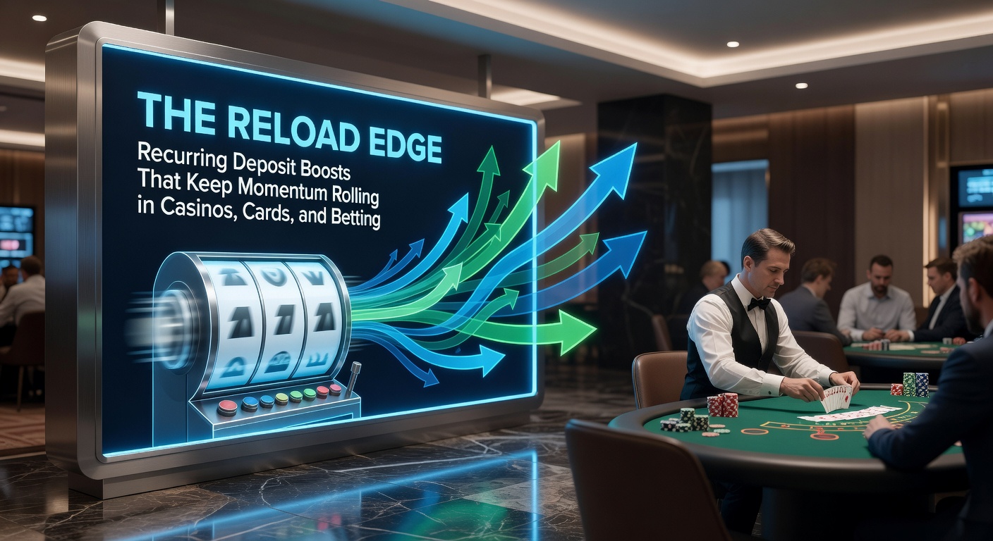 Casino player reviewing reload bonus offers on multiple screens for poker, slots, and sports betting