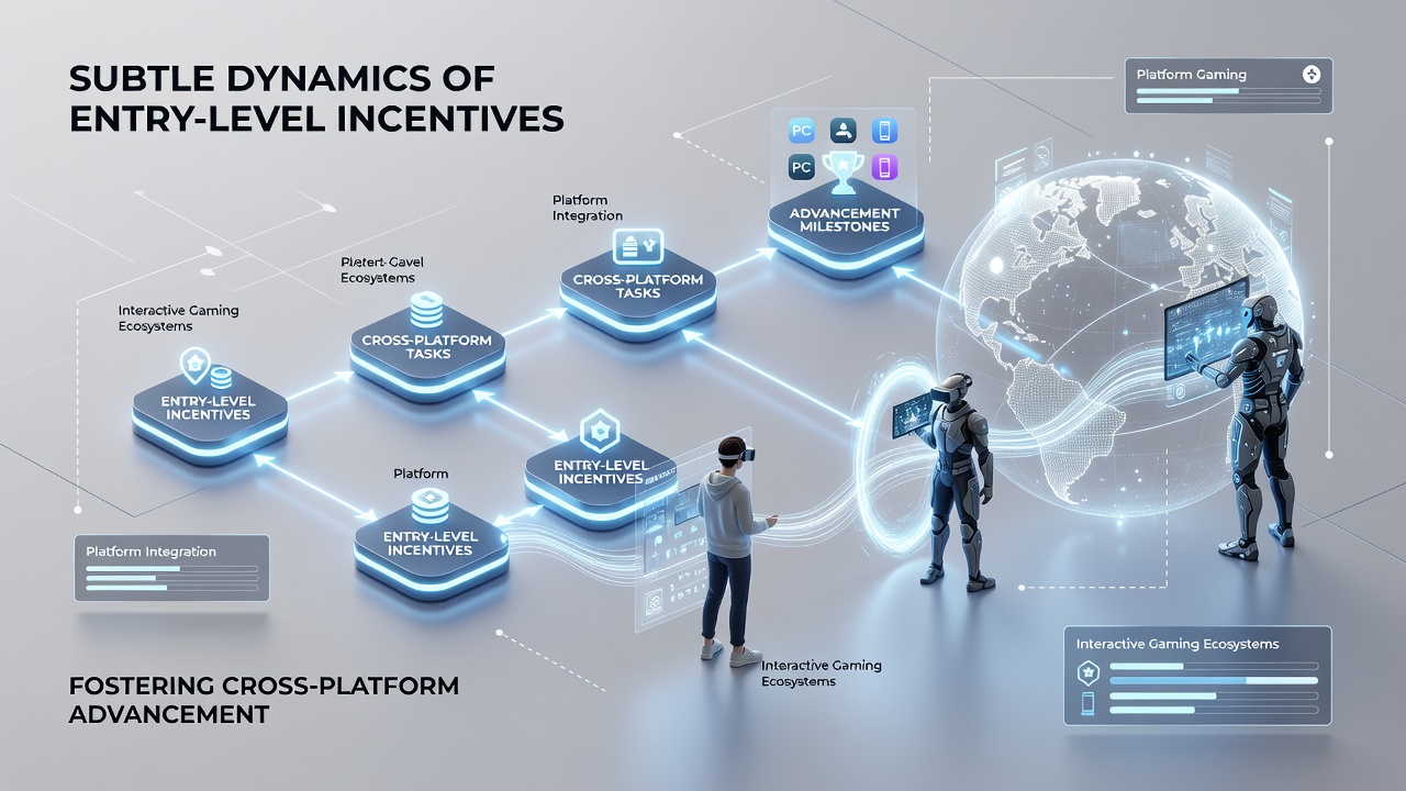 Loyalty progression chart showing cross-platform advancement from entry incentives to VIP status