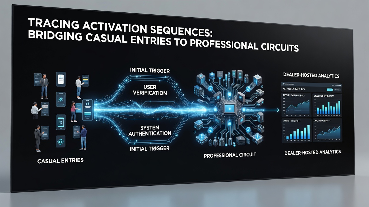 Flowchart illustrating activation sequences linking casual betting entries with dealer-hosted professional circuits