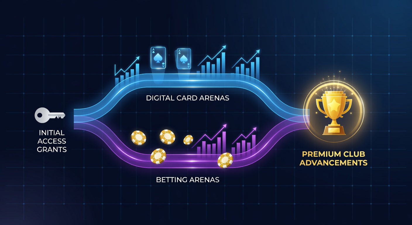 Diagram illustrating reward pathways from initial bonuses to VIP club advancements in online card and betting platforms