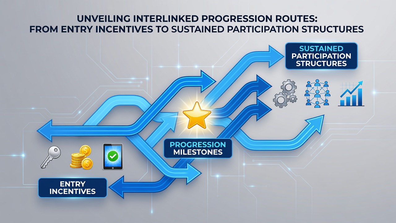 Infographic illustrating loyalty tier progression linking mobile tables, poker rooms, and sports betting platforms